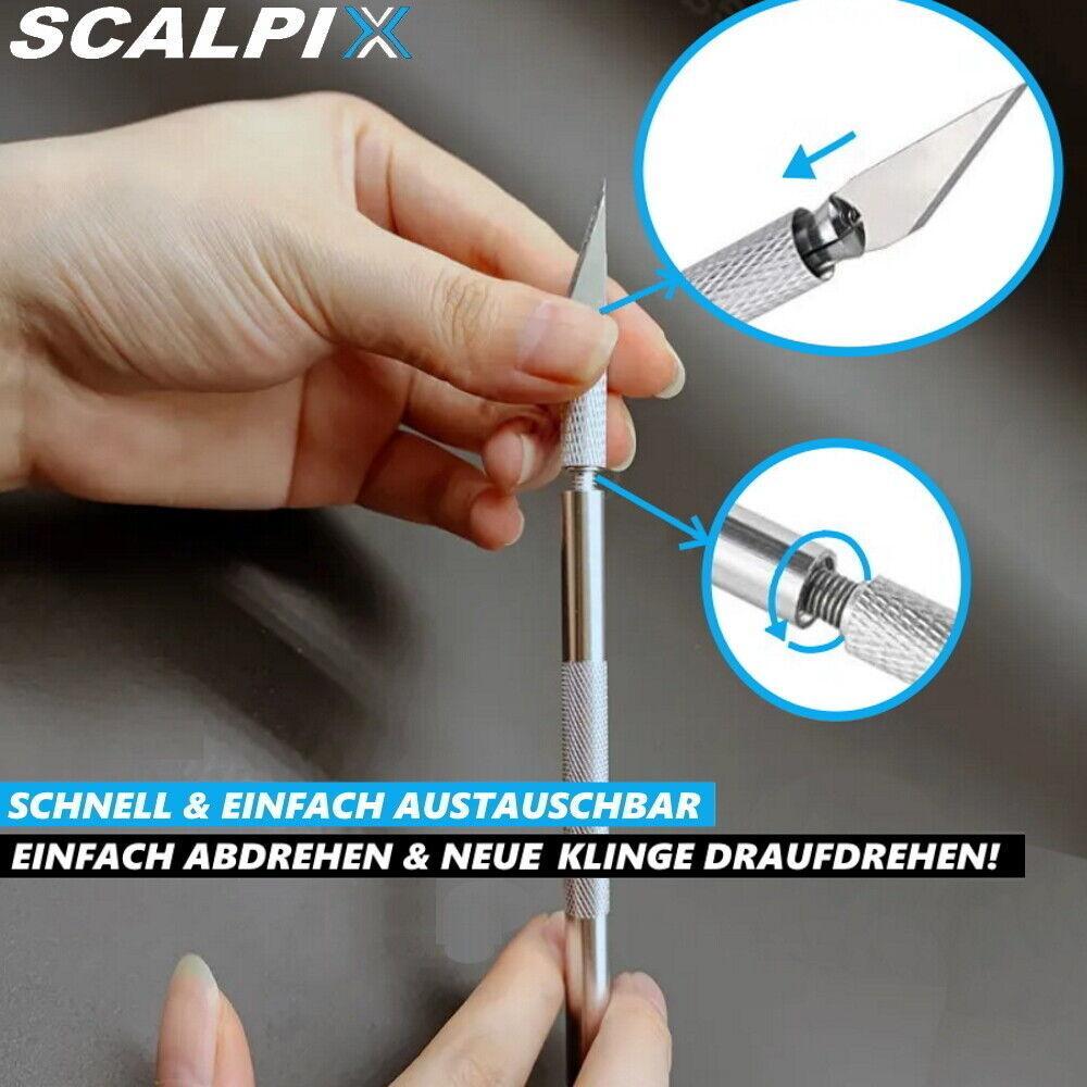 SCALPIX Bastelmesser Skalpellmesser Set Präzisionsmesser Schnitzmesser 16tlg