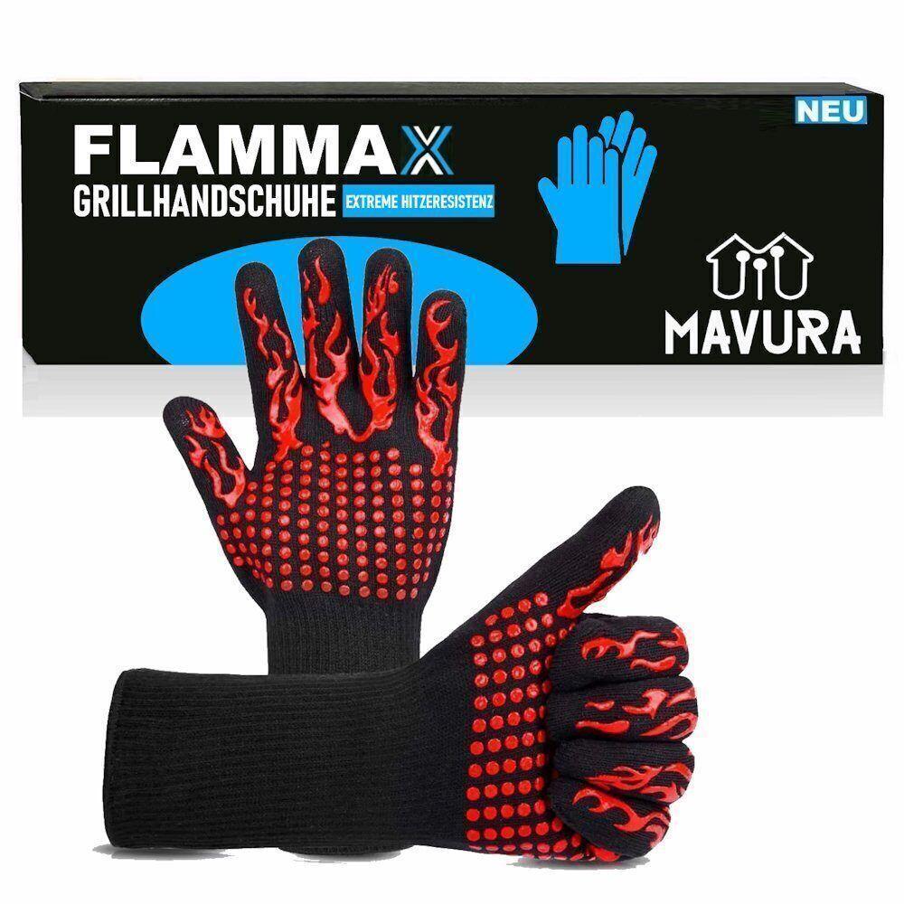 FLAMMAX Grillhandschuhe Backhandschuhe Ofenhandschuhe BBQ hitzebeständig 1paar