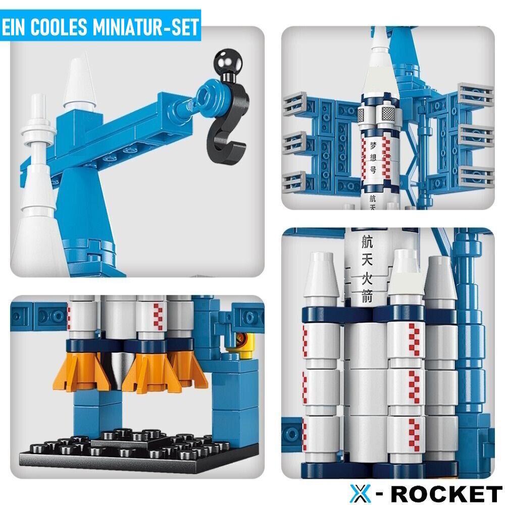 X-ROCKET Raketen Bausatz Spielbausteine Weltraumrakete Raumfahrt Bausteine 130tg