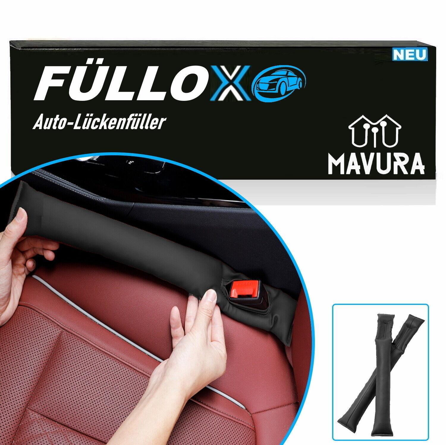 FÜLLOX Lückenfüller Auto Sitzlückenfüller Universal Ritzenfüller 2er Set schwarz