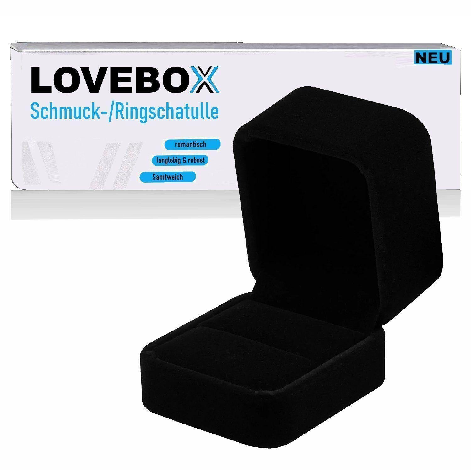 LOVEBOX Ringschatulle Ringbox Ringetui Samt Ringschachtel Schmuck Geschenkbox