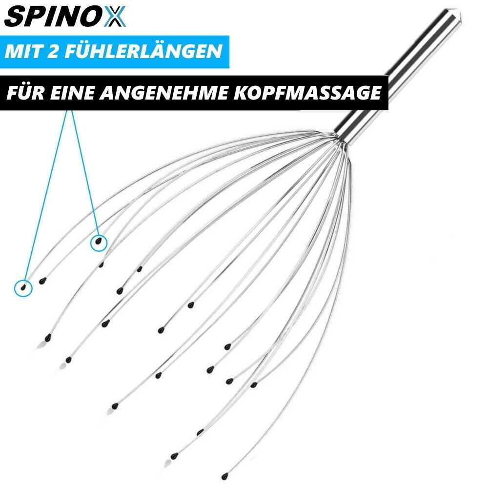 SPINOX Kopfmassagegerät Kopfkrauler Spinne + Gratis Rückenkratzer [DAS ORIGINAL]