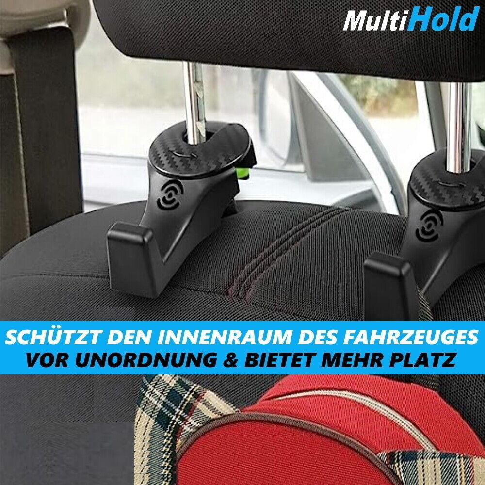 MULTIHOLD Kopfstützenhalter Auto KFZ Kopfstützen Haken Aufhänger Halterung 4er