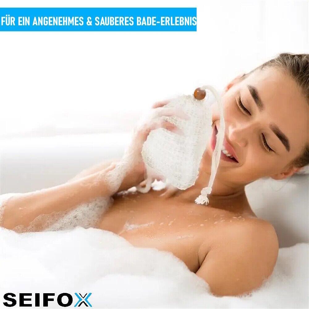 SEIFOX Seifenbeutel Seifensäckchen Seifennetz Seifensack Peeling-Schwamm Netz 4x