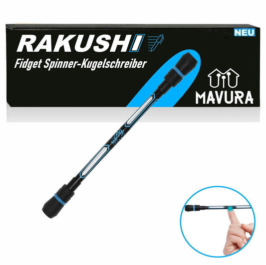 RAKUSHI Penspinning Stift Set Spinning Fidget Spinner Pen Kugelschreiber blau