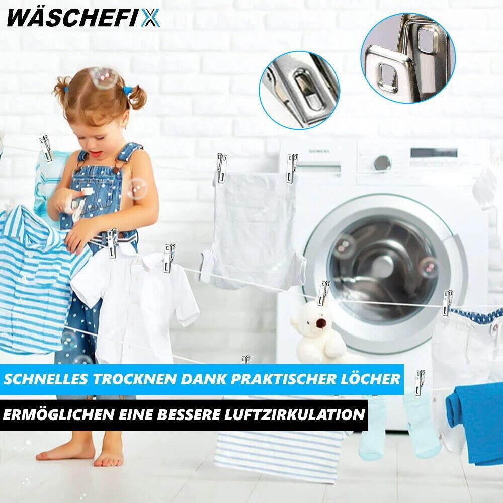 WÄSCHEFIX Edelstahl Wäscheklammern Set Edelstahlklammern Handtuchklemmen Wäsche