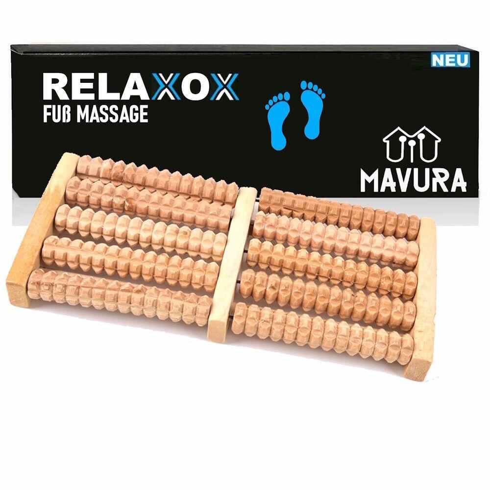 RELAXOX Fußmassageroller Fußmassagegerät Fußroller Holzroller Fuß Massagegerät