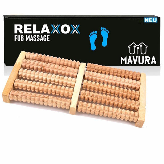 RELAXOX Fußmassageroller Fußmassagegerät Fußroller Holzroller Fuß Massagegerät