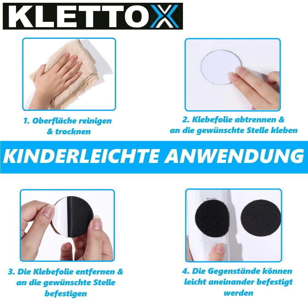 KLETTOX Klettpads Klettverschluss Klettband Klettpunkte selbstklebend rund 6er