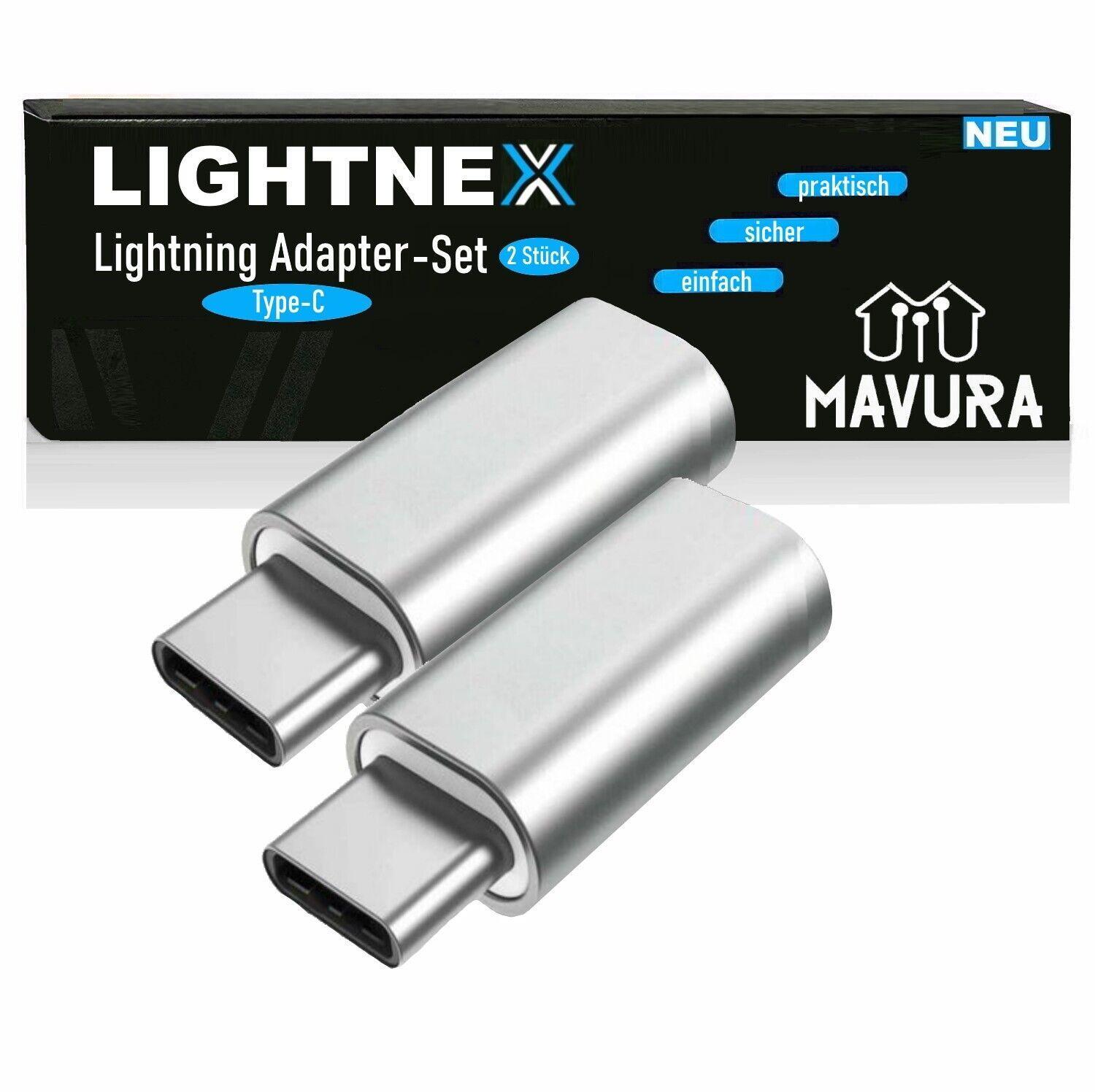 LIGHTNEX 8-Pin auf Type-C Adapter STECKER für Apple iPad 8 9 X 11 12 13 14