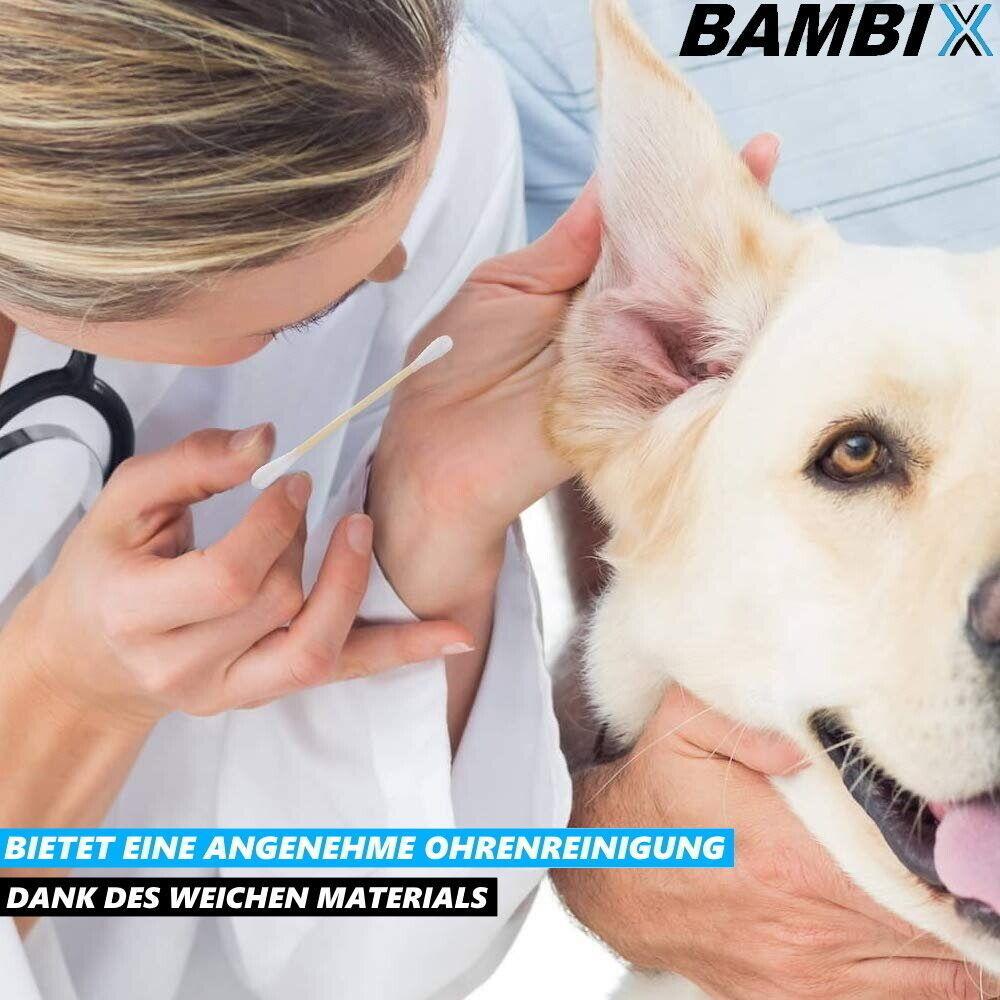 BAMBIX Bambus Wattestäbchen Ohrenreiniger Baumwolle Ohrstäbchen [400 Stück]