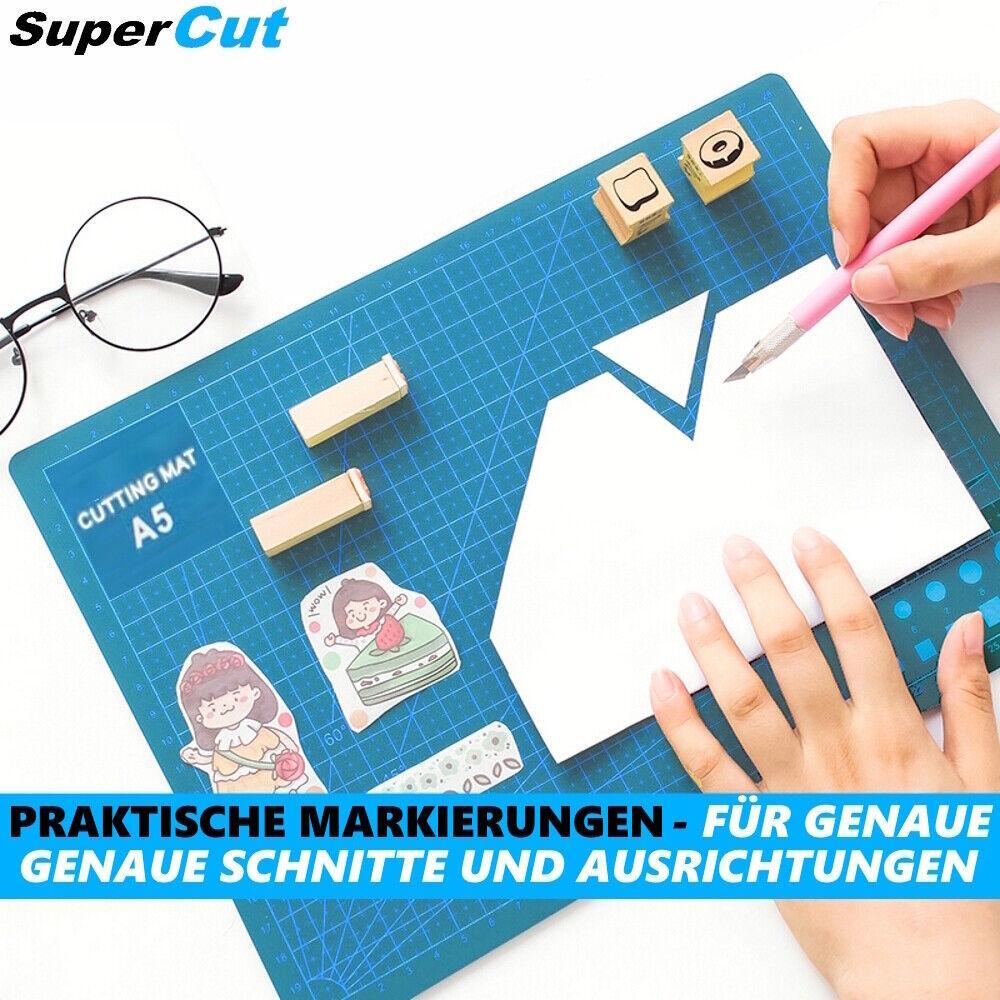 SuperCut Schneidematte Schneideunterlage Bastelmatte Bastelunterlage blau A5