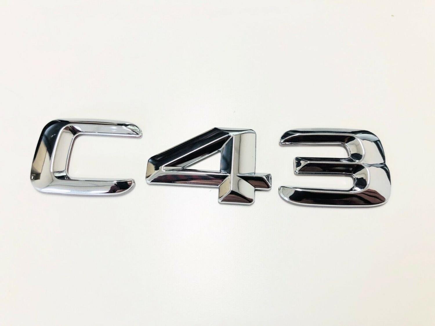 C43 Schriftzug C 43 Emblem Mercedes-Benz Aufkleber Chrom Silber AMG