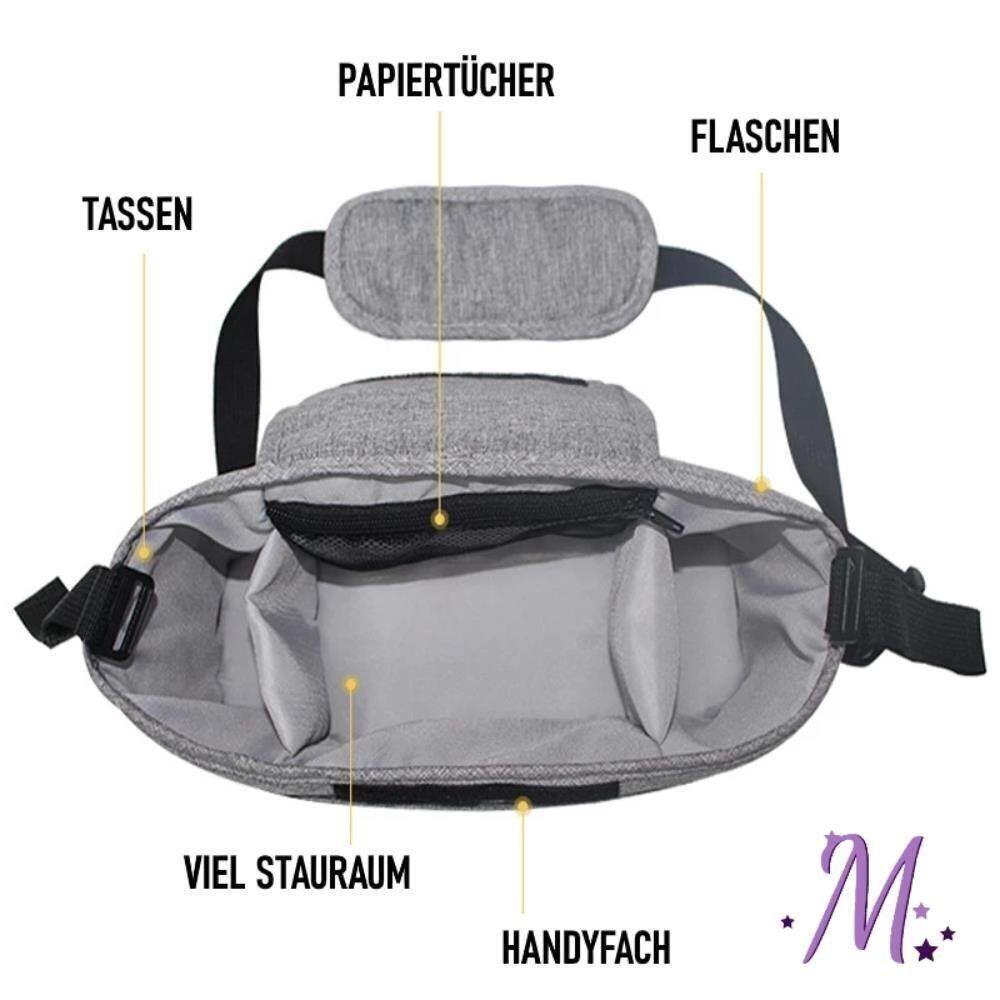 MOMMYBAG Kinderwagentasche Kinderwagen Organizer Buggy Tasche Wickeltasche Grau