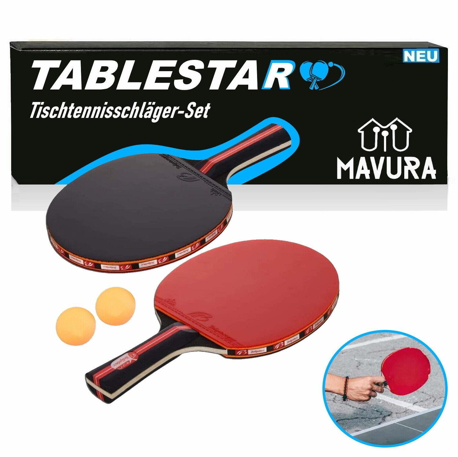 TABLESTAR Tischtennisschläger Set Profi Tischtennis Ping Pong Schläger mit Bälle