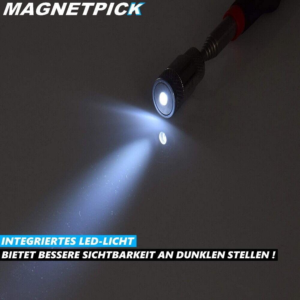 MAGNETPICK Magnetheber Magnetgreifer Teleskop Magnet Werkzeug mit LED Licht