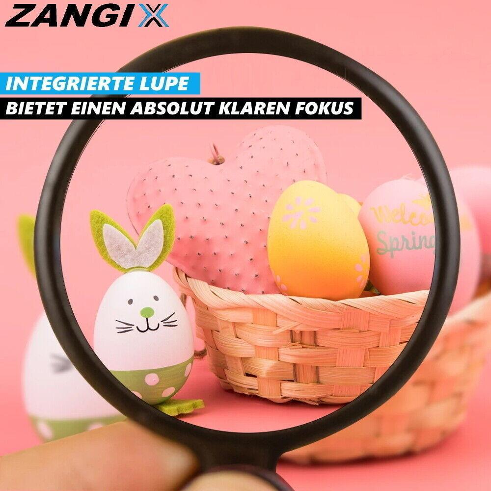 ZANGIX Lupenpinzette Spitzpinzette Arbeitslupe Pinzette schwenkbarer Lupe Zange
