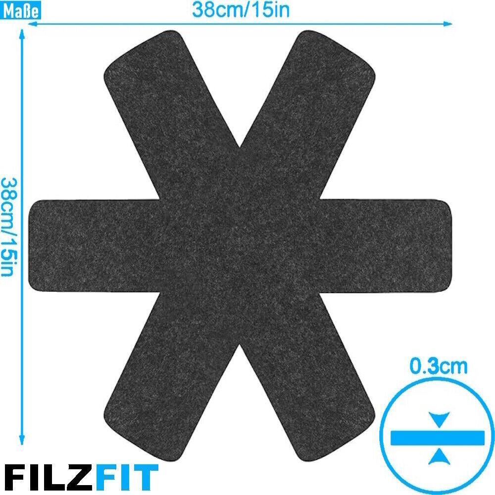 FILZFIT Pfannenschutz Filz Kratzschutz Stapelschutz Topfschoner Topfschutz 5er