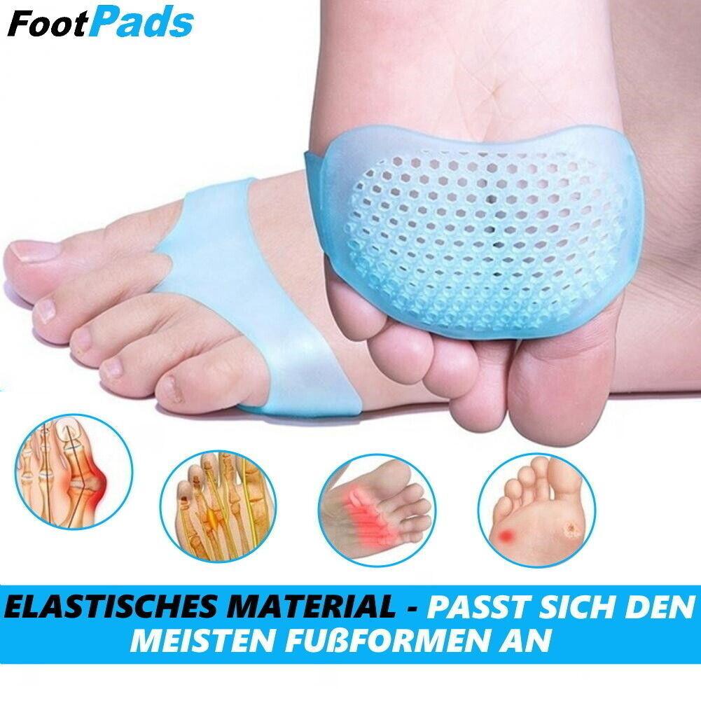 FootPads Vorfußpolster 8x Fußpads Silikon Fußpolster Gel Ballenkissen Metatarsal