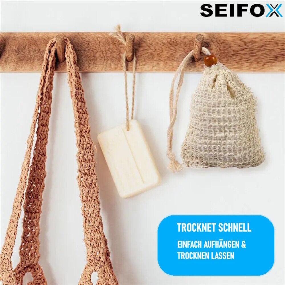 SEIFOX Seifenbeutel Seifensäckchen Seifennetz Seifensack Peeling-Schwamm Netz 4x