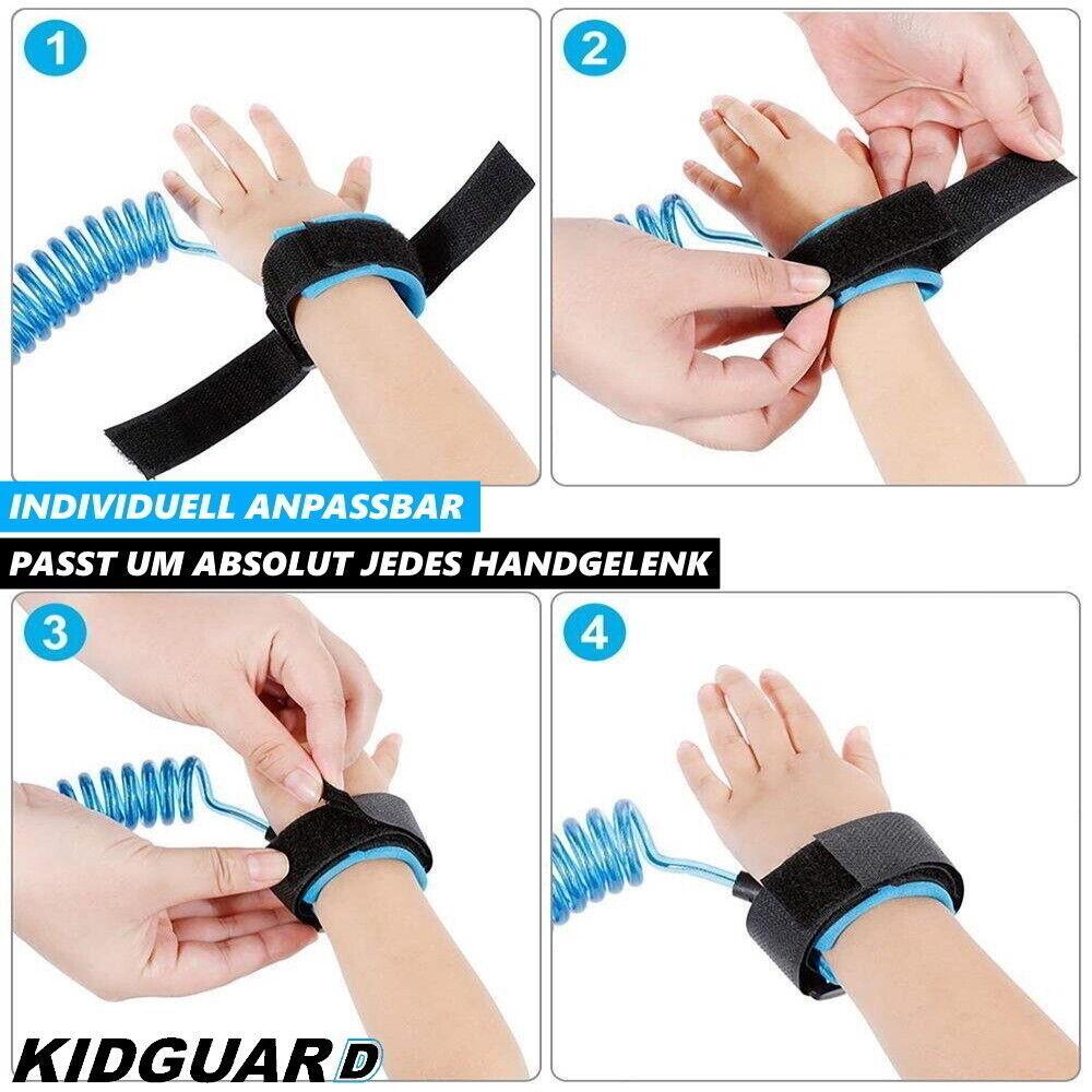 KIDGUARD Kinder Sicherheitsleine Sicherheitsgurt Baby Leine Handgelenk Klett