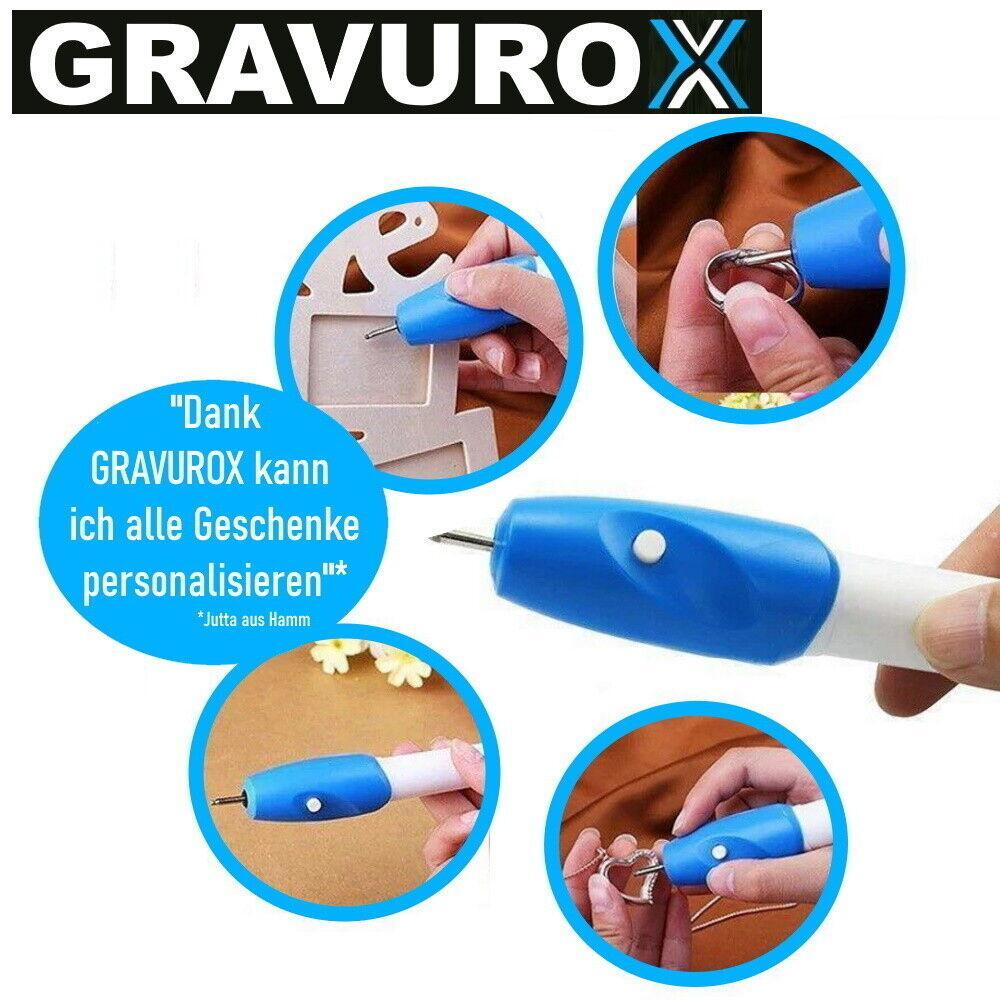 GRAVUROX Elektrischer Gravierstift Gravurstift Graviergerät mini Gravierer Stift