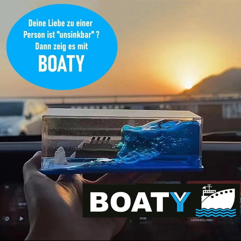 BOATY Unsinkbares Boot Glaskugel Schüttelkugel Deko Boot Geschenk Titanic