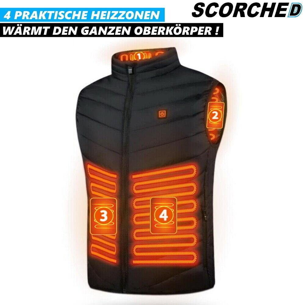 SCORCHED Premium Heizjacke Heizweste Beheizbare Weste Jacke Winter USB - USB
