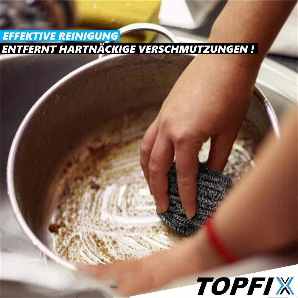 TOPFIX Stahlschwämme Reinigungsschwamm Topfreiniger Topfschwamm Scheuerschwamm