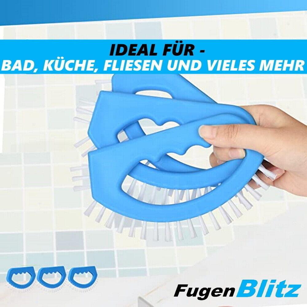 FugenBlitz Fugenbürste Bad Fugenreinigung Fugenreinigungsbürste Kanten Bürste 3x