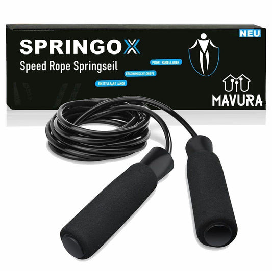 SPRINGOX Profi Springseil Speed Rope Jump Seilspringen Hüpfseil Fitness Stahl