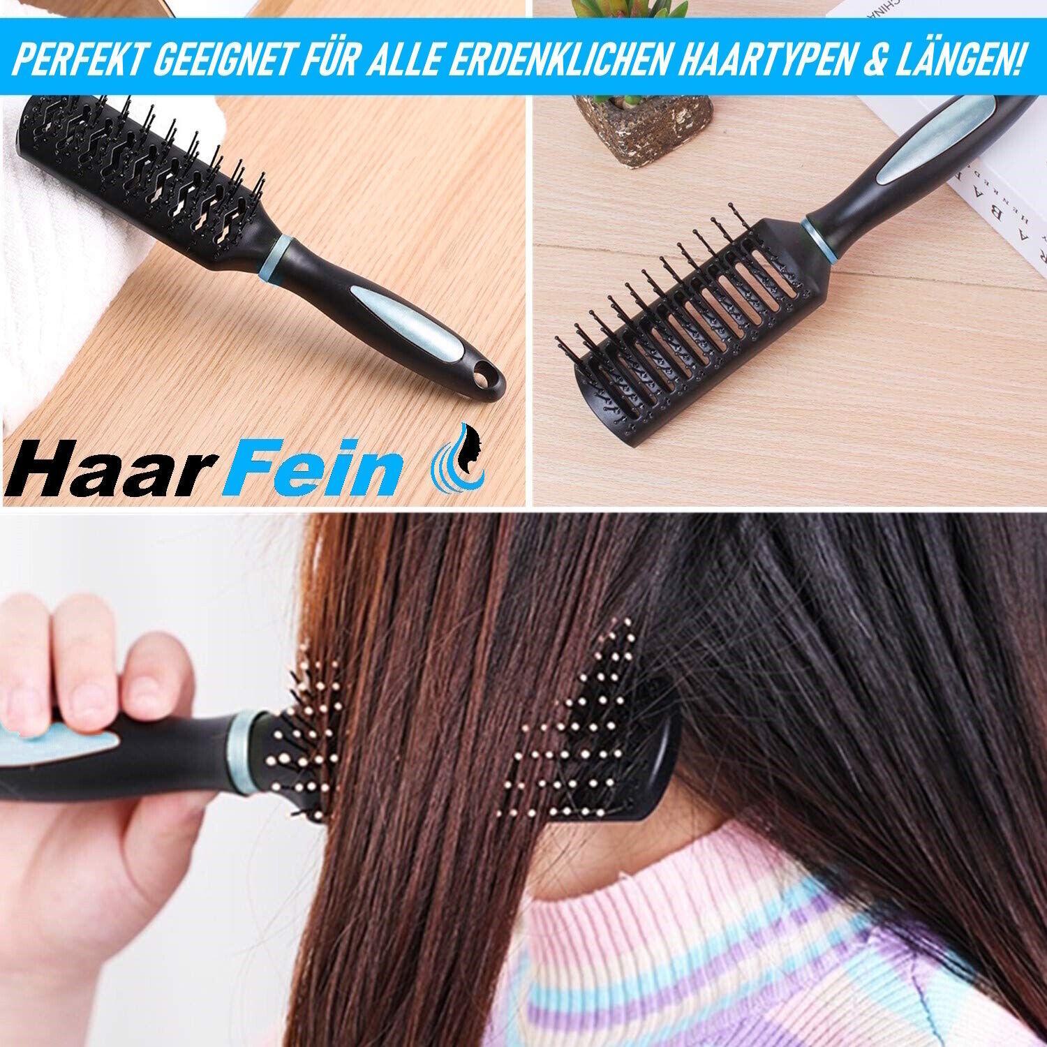 HAARFEIN Haarbürsten Set Rund Allzweck Entwirren Skelett Sassoon Bürste [4er]