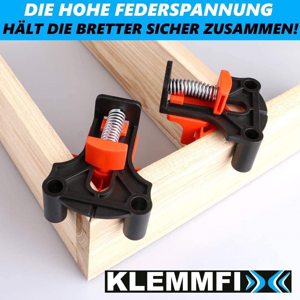 KLEMMFIX Holz Winkelklemmen Eckenspanner Winkelspanner Winkelverbinder [4er Set]