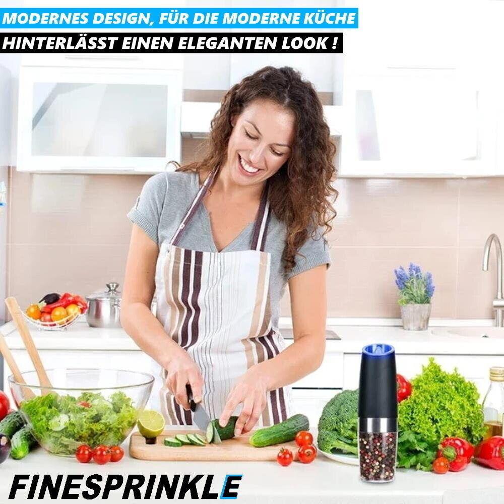 FINESPRINKLE Elektrische Salz- & Pfeffermühle Gewürzmühle Salz Pfeffer Streuer