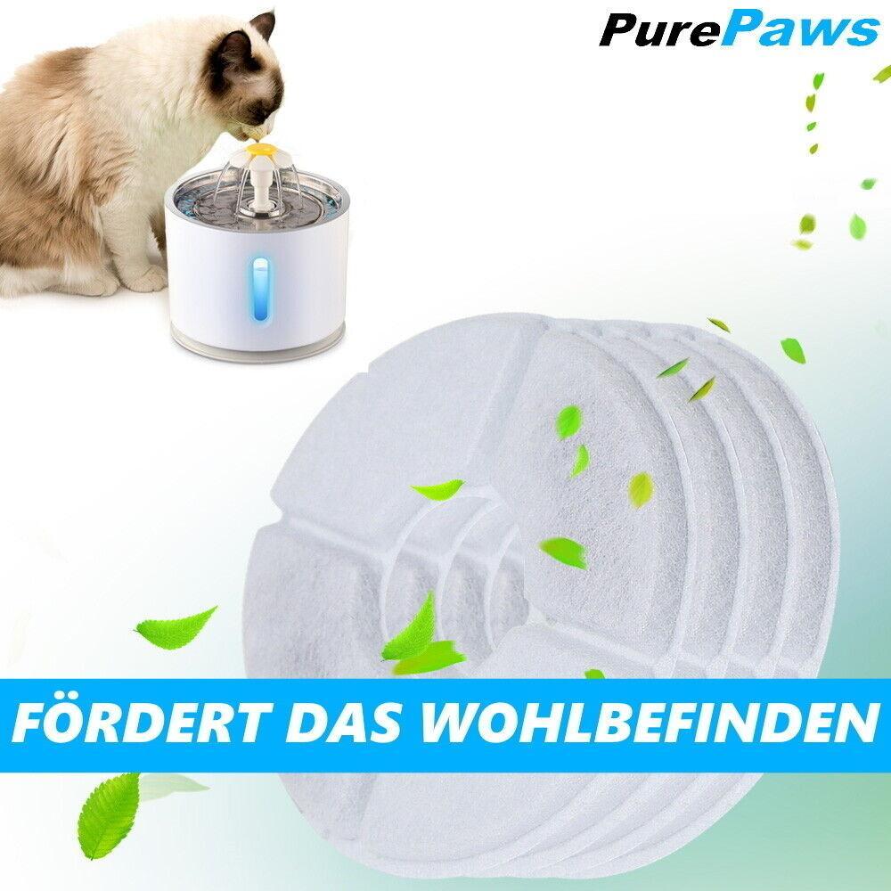 PurePaws Katzenbrunnen Filter Set Trinkbrunnen Wasserspender Ersatzfilter 6Stk