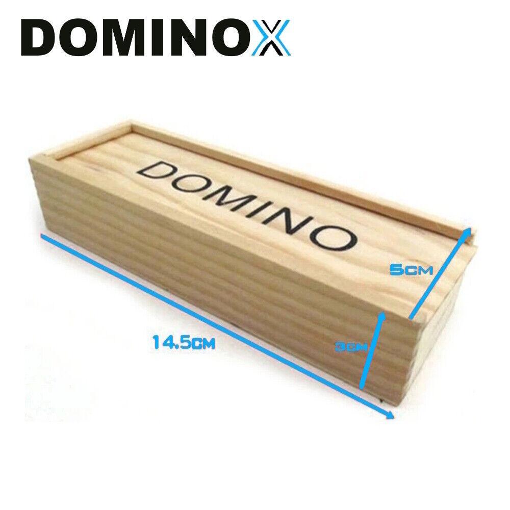 DOMINOX Domino Spiel Steine Dominosteine Geschicklichkeitsspiel Denkspiel m. Box