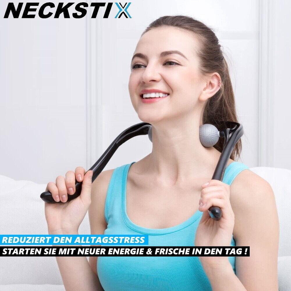 NECKSTIX Nackenmassagegerät Nacken Beine Massage Roller Selbstmassage Stick