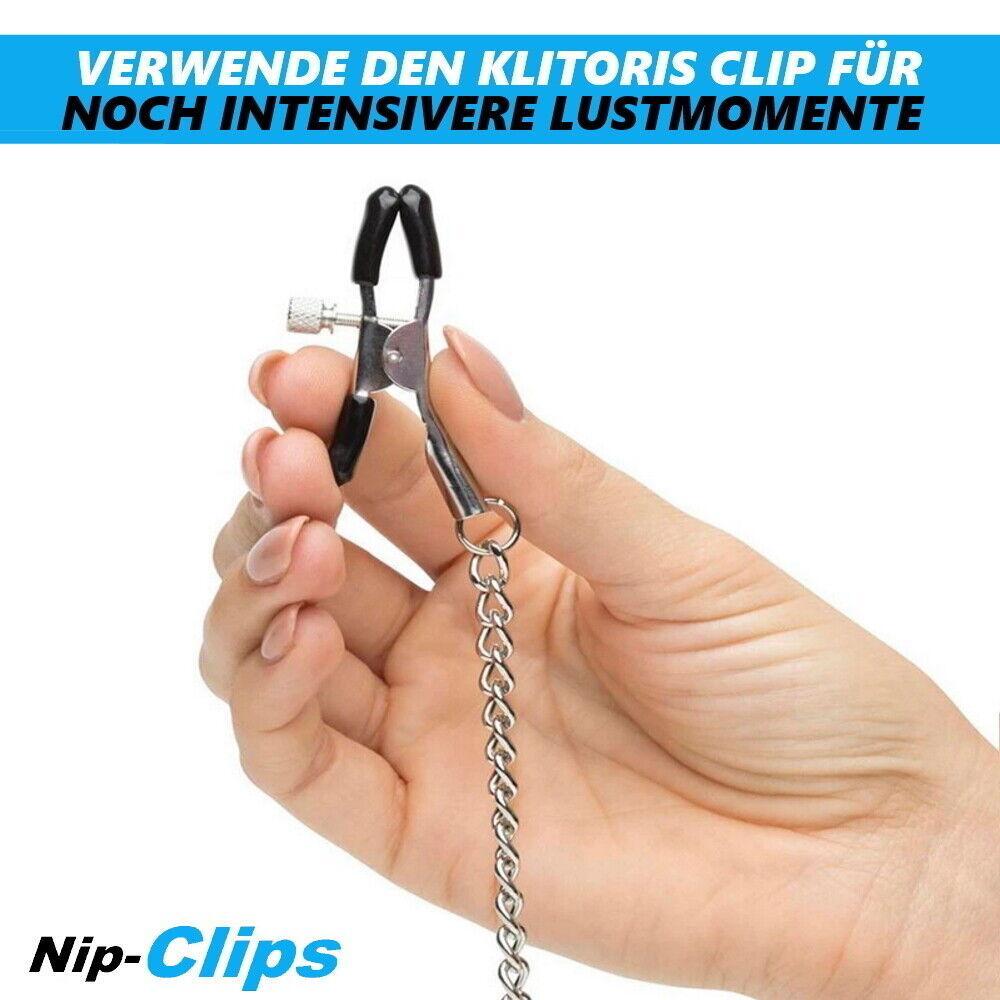 NipClips Nippelklemmen Nipple Clamps Metallkette Klitoris SM BDSM Sexspielzeug