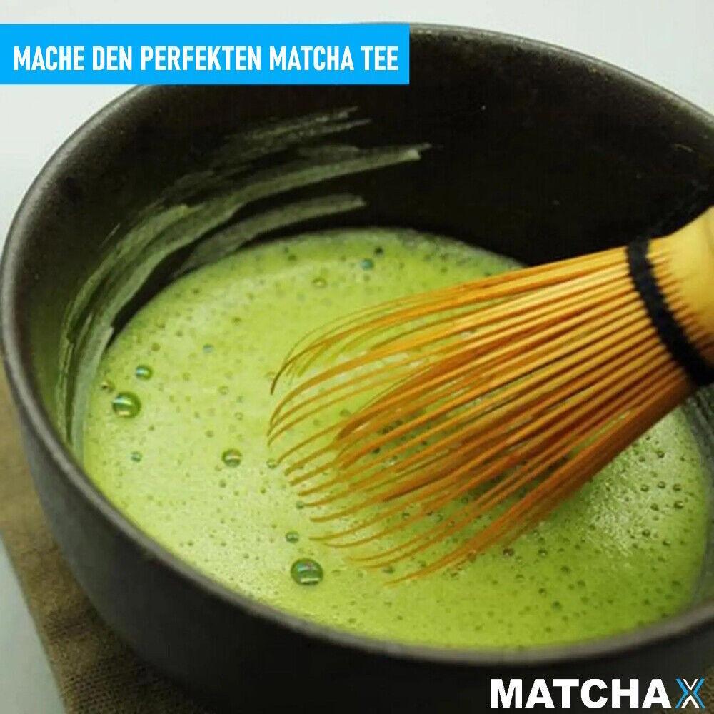 MATCHAX Matcha Besen Set Bambusbesen Chasen Teelöffel Chashaku Teezeremonie 3tlg