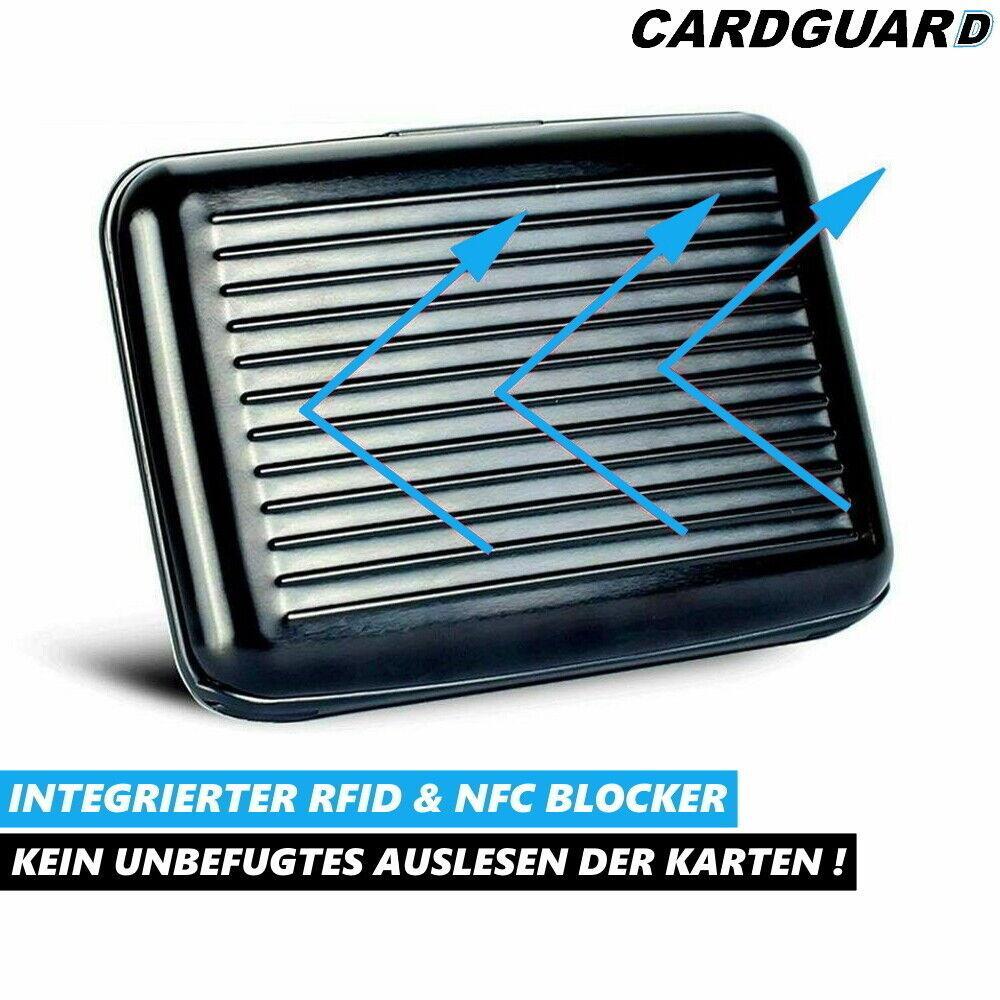 CARDGUARD Kreditkartenetui  Aluminium RFID NFC Mini Schwarz Geschenk 12 Karten