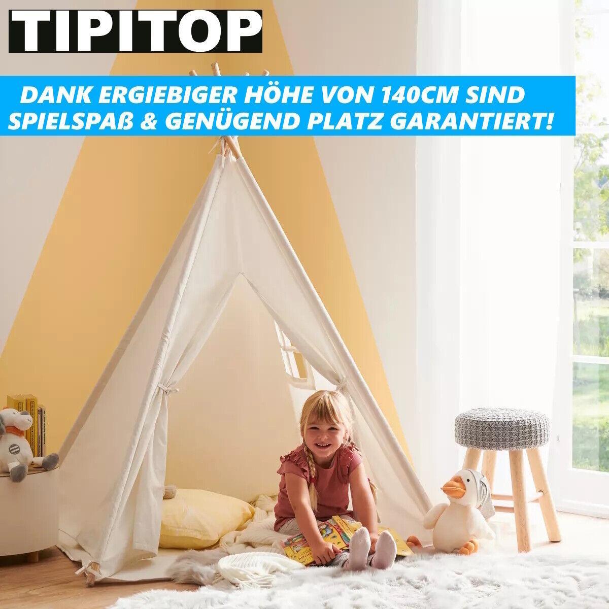 TIPITOP Kinder Tipi Zelt Tippi Spielzelt Kinderzelt Kinderzimmer mit Fenster