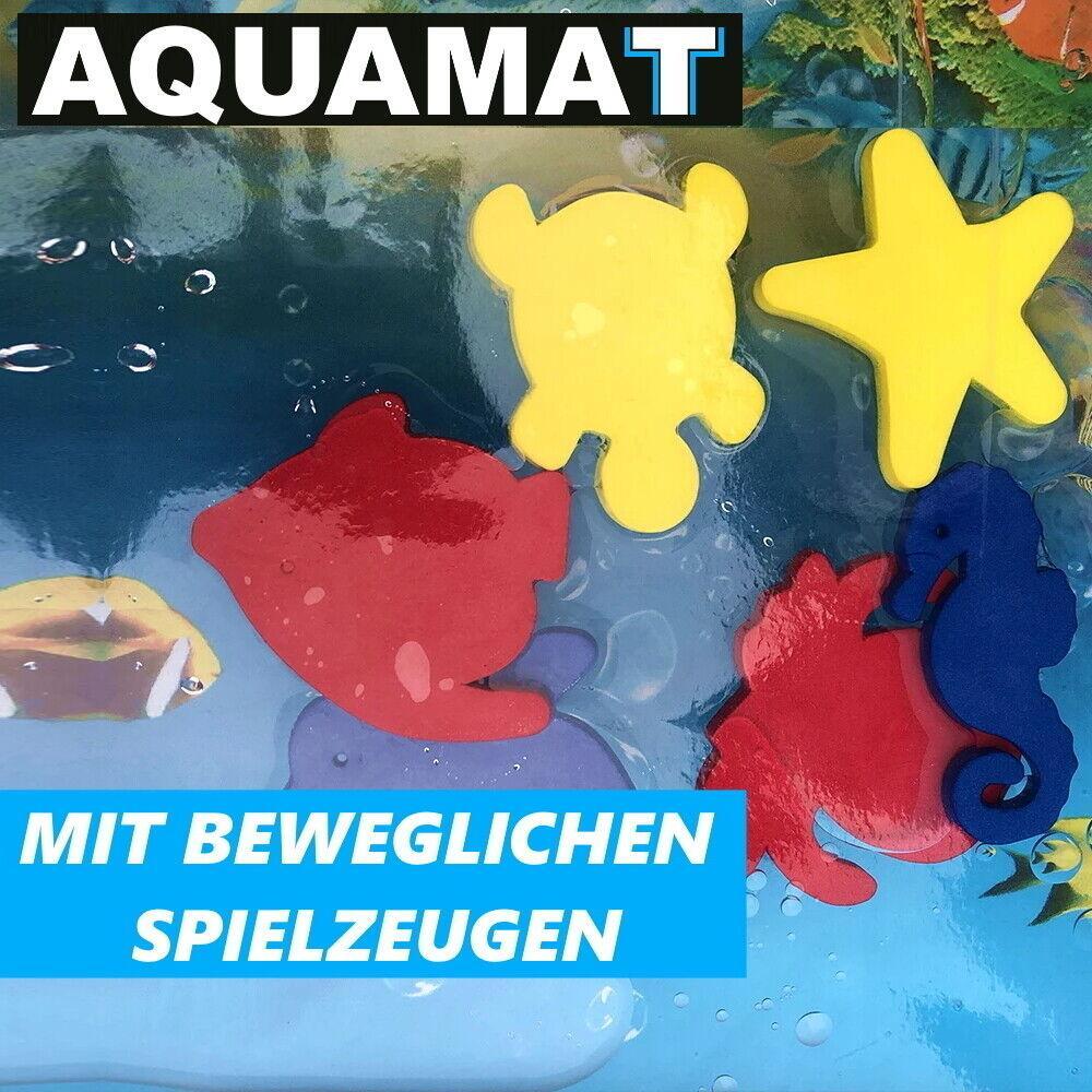 AQUAMAT Wasserspielmatte Aufblasbare Baby XXL Wassermatte mit Wassertierchen