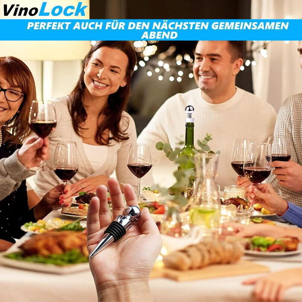 VinoLock Weinverschluss Weinstopfen Flaschenverschluss Flaschenstöpsel Wein Sekt