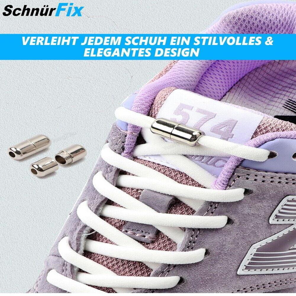 SCHNÜRFIX Schnürsenkel Schnellverschluss ohne Binden Schuhbänder Elastisch flach