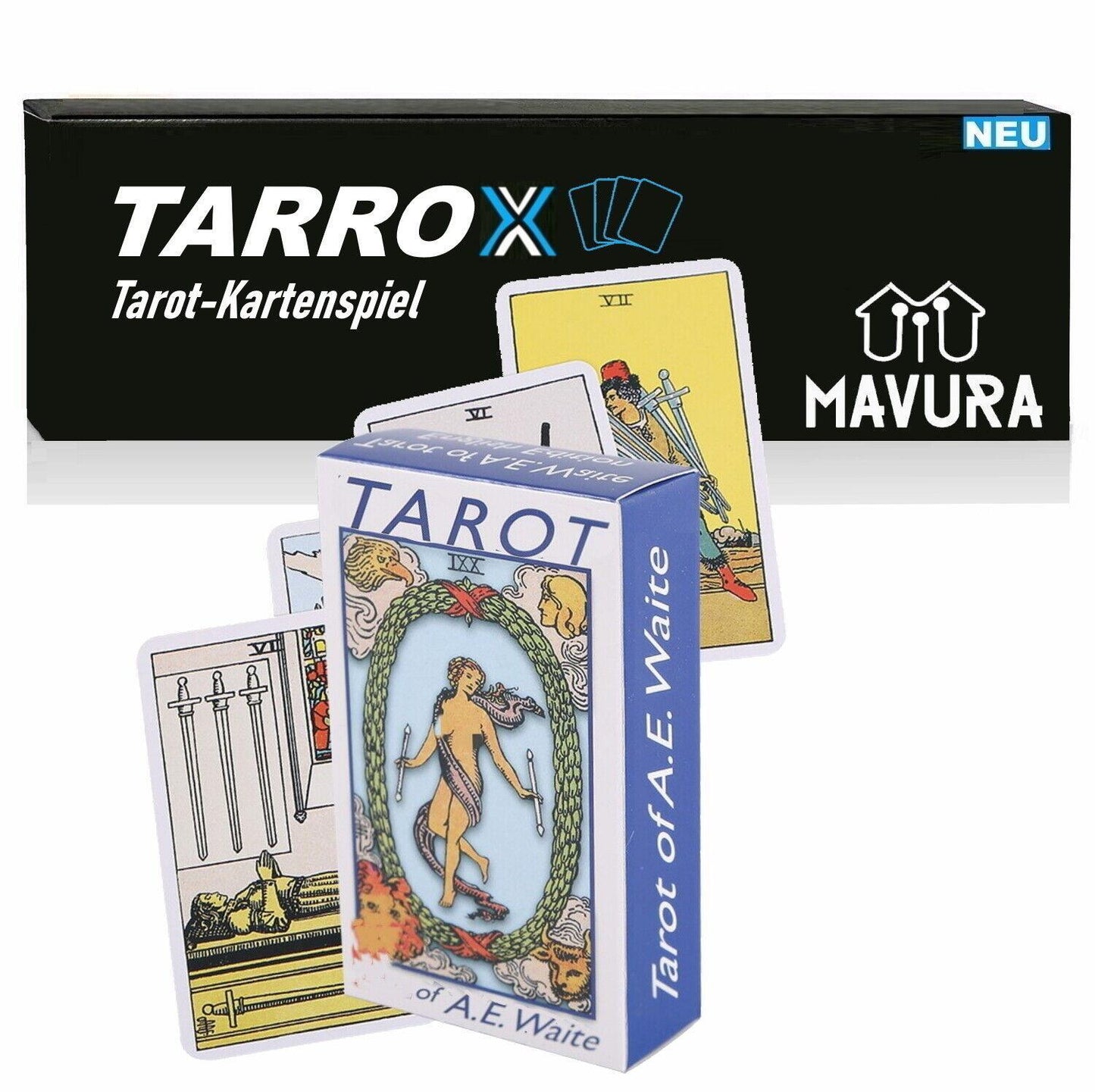TARROX Tarotkarten Set Orakel Mystic Magie Kartendeck Set für Anfänger 78Stk