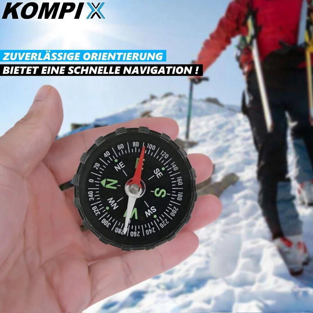 KOMPIX Mini Outdoor Kompass Marschkompass Wandern Auto Fahrrad Taschenkompass