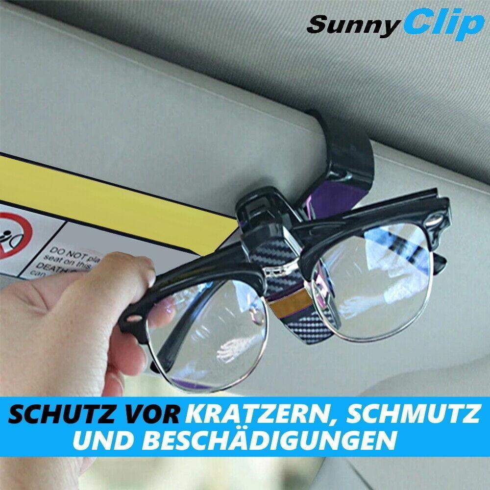 SunnyClip Brillenhalter Auto Sonnenblende Sonnenbrillen Kreditkarten Clip 2er