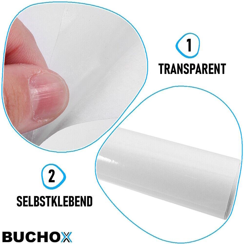 BUCHOX Buchschutzfolie Buchfolie Bucheinschlagfolie selbstklebend transparent