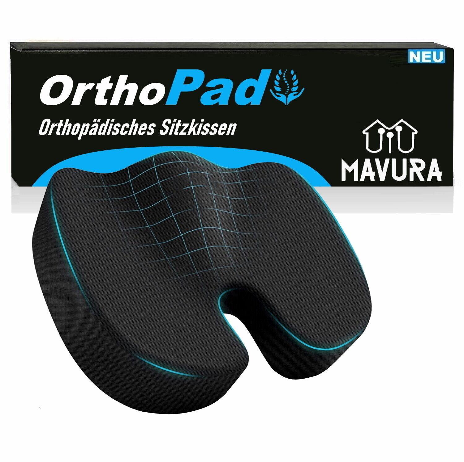 OrthoPad Sitzkissen Orthopädisches Steißbeinkissen Stuhlkissen Sitzerhöhung Foam