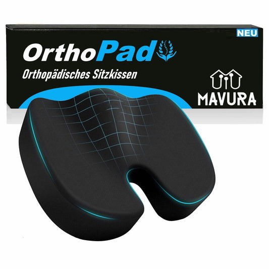 OrthoPad Sitzkissen Orthopädisches Steißbeinkissen Stuhlkissen Sitzerhöhung Foam